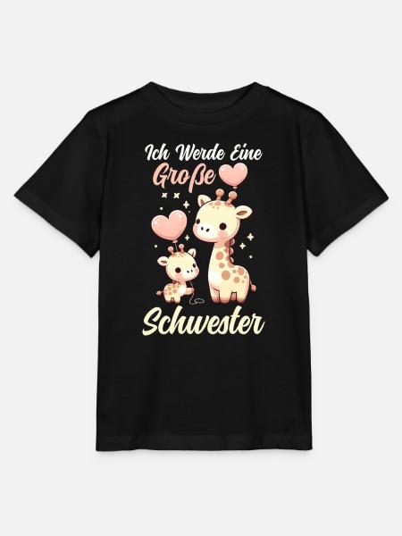 Ich Werde Große Schwester Giraffen Geschwisterkind - Stanley/Stella Kinder T-Shirt MINI CREATOR  - Schwarz