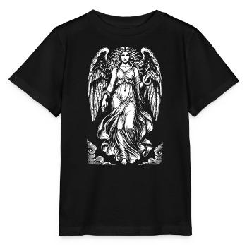Lilith Fallen Angel with Flowing Robes and snake - Stanley/Stella MINI CREATOR Kids’ T-Shirt - black - Front - Mikhail (115cm)