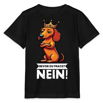 Avant que vous ne demandiez : teckel, propriétaire de teckel, propriétaire de teckel - T-shirt bio MINI CREATOR Stanley/Stella Enfant - noir - Devant - Mikhail (115cm)