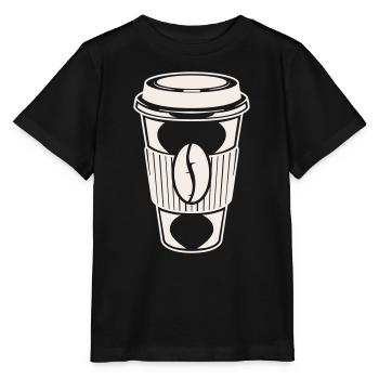 Coffee To-Go Coffee Mug Illustration - Stanley/Stella MINI CREATOR Kids’ T-Shirt - black - Front - Mikhail (115cm)
