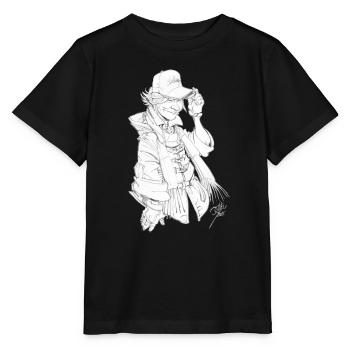 Urbaner Cowboy-Sketch - Stanley/Stella Kinder T-Shirt MINI CREATOR  - Schwarz - Vorne - Mikhail (115cm)