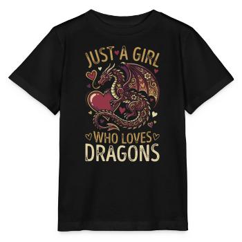 Juste une fille qui aime les dragons - T-shirt bio MINI CREATOR Stanley/Stella Enfant - noir - Devant - Mikhail (115cm)