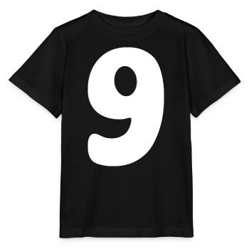 Neuf : Chiffre minimaliste 9 | Neuvième - T-shirt bio MINI CREATOR Stanley/Stella Enfant - noir - Devant - Mikhail (115cm)