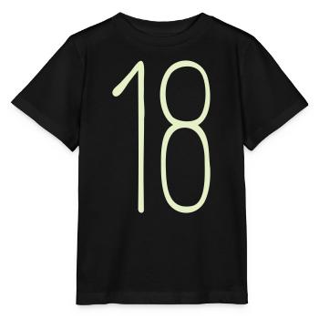 18 Geburtstag Zahl Grafik - Stanley/Stella Kinder T-Shirt MINI CREATOR  - Schwarz - Vorne - Mikhail (115cm)