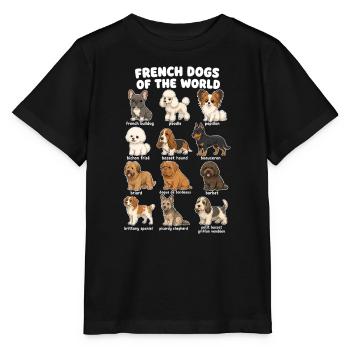 Französische Hunderassen-diagramm Niedliche - Stanley/Stella Kinder T-Shirt MINI CREATOR  - Schwarz - Vorne - Mikhail (115cm)