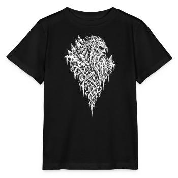 Der Frostriese – Jötunn aus Eis und Flechtwerk - Stanley/Stella Kinder T-Shirt MINI CREATOR  - Schwarz - Vorne - Mikhail (115cm)