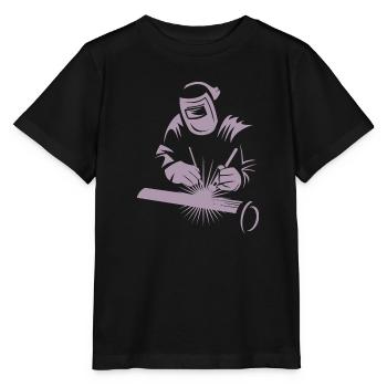 Industrie du soudage à l’arc Welder Silhouette - T-shirt bio MINI CREATOR Stanley/Stella Enfant - noir - Devant - Mikhail (115cm)