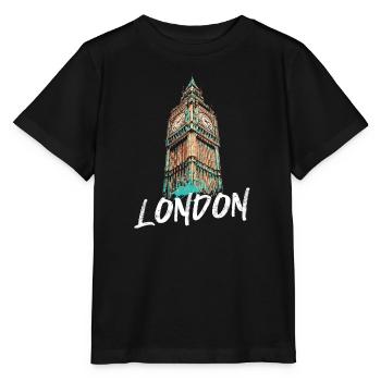 T-shirt Big Ben Londres - Illustration originale - T-shirt bio MINI CREATOR Stanley/Stella Enfant - noir - Devant - Mikhail (115cm)