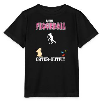 Floorball Oster Outfit Ostergeschenk Floorballerin - Stanley/Stella Kinder T-Shirt MINI CREATOR  - Schwarz - Vorne - Mikhail (115cm)
