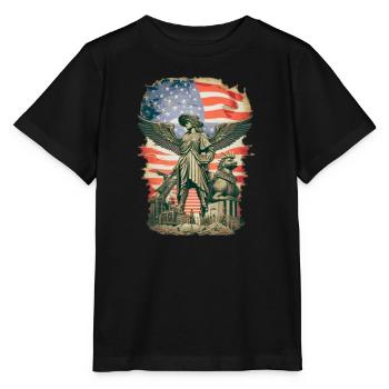 Steampunk American Flag - Stanley/Stella MINI CREATOR Kids’ T-Shirt - black - Front - Mikhail (115cm)