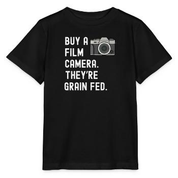 Filmkamera Korn gefüttert lustige Fotografie Geschenk - Stanley/Stella Kinder T-Shirt MINI CREATOR  - Schwarz - Vorne - Mikhail (115cm)