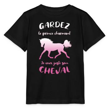 Gardez le prince charmant je veux son cheval - Stanley/Stella Kinder T-Shirt MINI CREATOR  - Schwarz - Vorne - Mikhail (115cm)