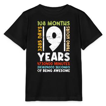 9th Birthday Children 9 years Boys Girls - Stanley/Stella MINI CREATOR Kids’ T-Shirt - black - Front - Mikhail (115cm)