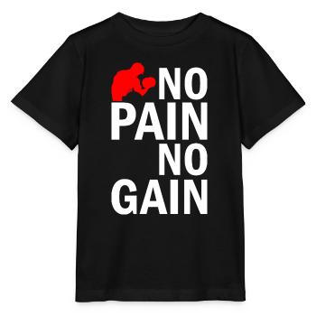no pain no gain - Stanley/Stella Kinder T-Shirt MINI CREATOR  - Schwarz - Vorne - Mikhail (115cm)