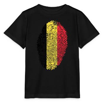 Flagge Belgiens - Stanley/Stella Kinder T-Shirt MINI CREATOR  - Schwarz - Vorne - Mikhail (115cm)