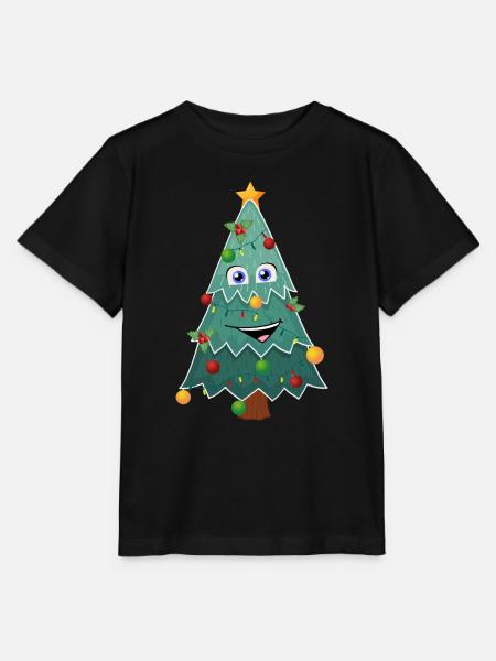 Happy Christmas Tree - Stanley/Stella Kinder T-Shirt MINI CREATOR  - Schwarz