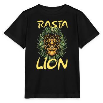 Rasta Lion Rastafari Gift - Stanley/Stella MINI CREATOR Kids’ T-Shirt - black - Front - Mikhail (115cm)
