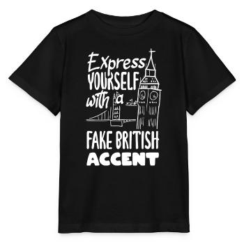 Exprimez-vous avec un faux accent britannique - T-shirt bio MINI CREATOR Stanley/Stella Enfant - noir - Devant - Mikhail (115cm)