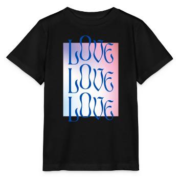 LOVE LOVE LOVE - coloré - T-shirt bio MINI CREATOR Stanley/Stella Enfant - noir - Devant - Mikhail (115cm)