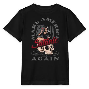 Satan Make America Satanic Again Occult - Stanley/Stella Kinder T-Shirt MINI CREATOR  - Schwarz - Vorne - Mikhail (115cm)