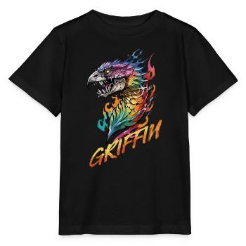 Majestic Griffin - Guardian of the Skies - Stanley/Stella MINI CREATOR Kids’ T-Shirt - black - Front - Mikhail (115cm)
