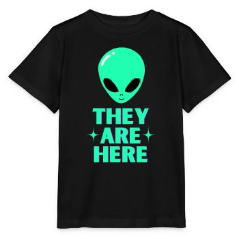 Tête d’extraterrestre Ils sont là - T-shirt bio MINI CREATOR Stanley/Stella Enfant - noir - Devant - Mikhail (115cm)