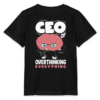 PDG de Overthinking Everything Funny Brain - T-shirt bio MINI CREATOR Stanley/Stella Enfant - noir - Devant - Mikhail (115cm)
