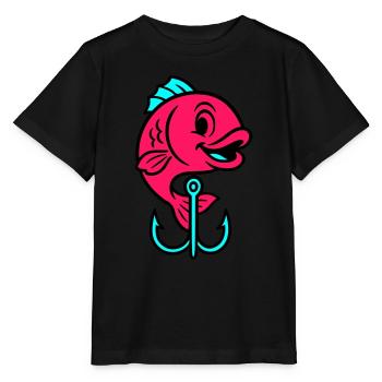 Fisch Angelhaken Comic - Stanley/Stella Kinder T-Shirt MINI CREATOR  - Schwarz - Vorne - Mikhail (115cm)