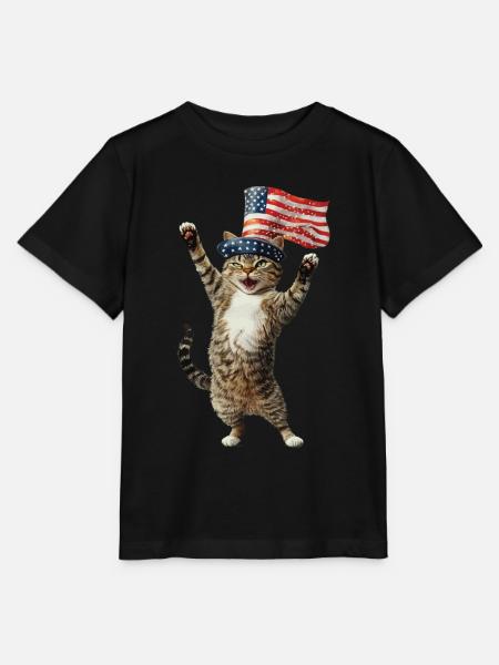 Katze - Stanley/Stella Kinder T-Shirt MINI CREATOR  - Schwarz