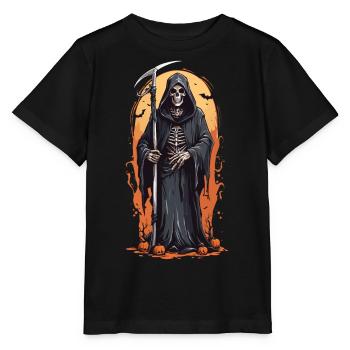 Mitternachts Grim Reaper Schatten zu Halloween - Stanley/Stella Kinder T-Shirt MINI CREATOR  - Schwarz - Vorne - Mikhail (115cm)