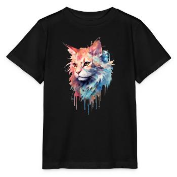 Mystical cat print - Stanley/Stella MINI CREATOR Kids’ T-Shirt - black - Front - Mikhail (115cm)