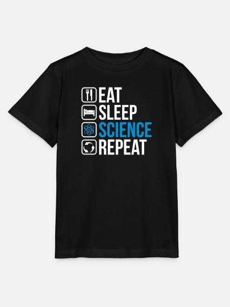 Eat Sleep Science Repeat - Stanley/Stella Kinder T-Shirt MINI CREATOR - Schwarz