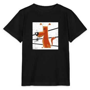 doggy dog funny dog - Stanley/Stella MINI CREATOR Kids’ T-Shirt - black - Front - Mikhail (115cm)