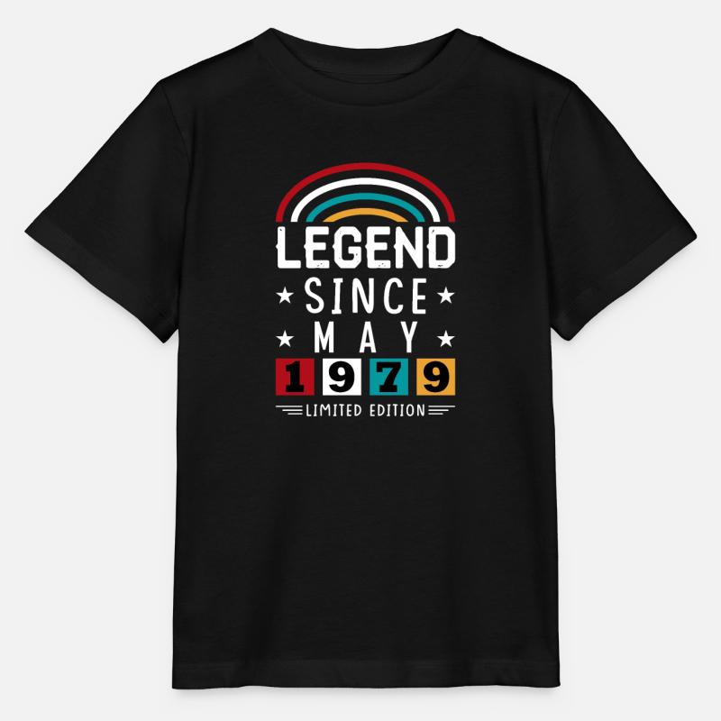 1979 Legend Since Birthday Gift May - Stanley/Stella MINI CREATOR Kids’ T-Shirt - black