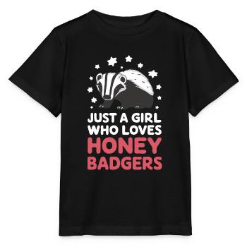 Badger Honey Badger Animal - Stanley/Stella MINI CREATOR Kids’ T-Shirt - black - Front - Mikhail (115cm)