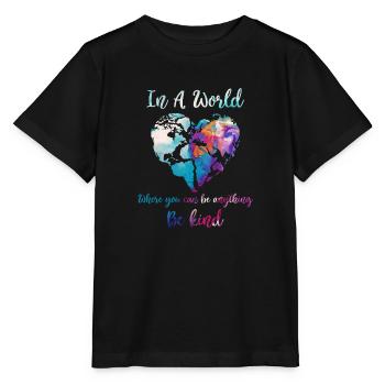 Carte du monde du coeur - T-shirt bio MINI CREATOR Stanley/Stella Enfant - noir - Devant - Mikhail (115cm)