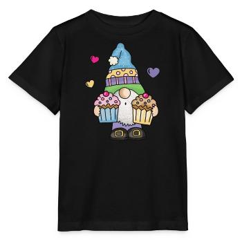 Ich liebe Kuchen Torten Cupcake Bäcker Süsses Gnom - Stanley/Stella Kinder T-Shirt MINI CREATOR  - Schwarz - Vorne - Mikhail (115cm)