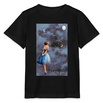 Lost in space. - Stanley/Stella MINI CREATOR Kids’ T-Shirt - black - Front - Mikhail (115cm)
