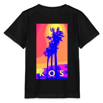3 palm trees on Kos - Stanley/Stella MINI CREATOR Kids’ T-Shirt - black - Front - Mikhail (115cm)