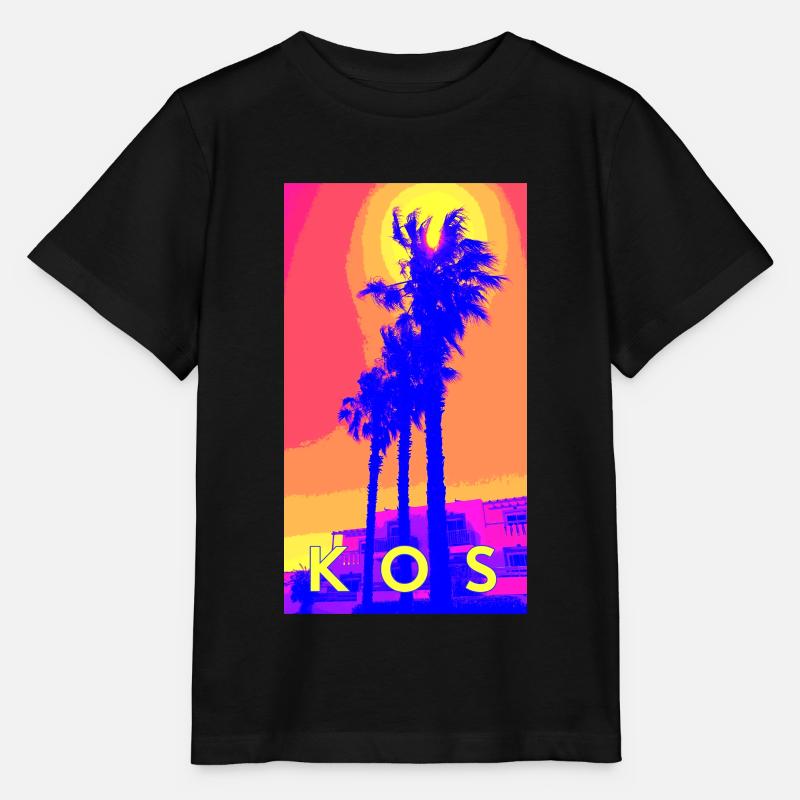 3 palmiers à Kos - T-shirt bio MINI CREATOR Stanley/Stella Enfant - noir