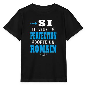 Romain Si tu veux la perfection adopte un romain - T-shirt bio MINI CREATOR Stanley/Stella Enfant - noir - Devant - Mikhail (115cm)
