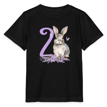 Geburtstag 2 Hase Waldtier Mädchen Zwei 2 Jahre al - Stanley/Stella Kinder T-Shirt MINI CREATOR  - Schwarz - Vorne - Mikhail (115cm)