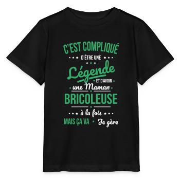 Compliqué être légende et avoir maman bricoleuse - T-shirt bio MINI CREATOR Stanley/Stella Enfant - noir - Devant - Mikhail (115cm)