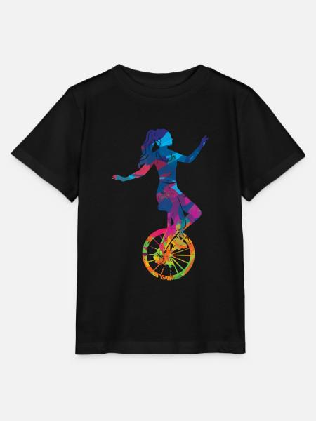 Einrad Geschenk Einradfahrerin Einradfahren Retro - Stanley/Stella Kinder T-Shirt MINI CREATOR - Schwarz