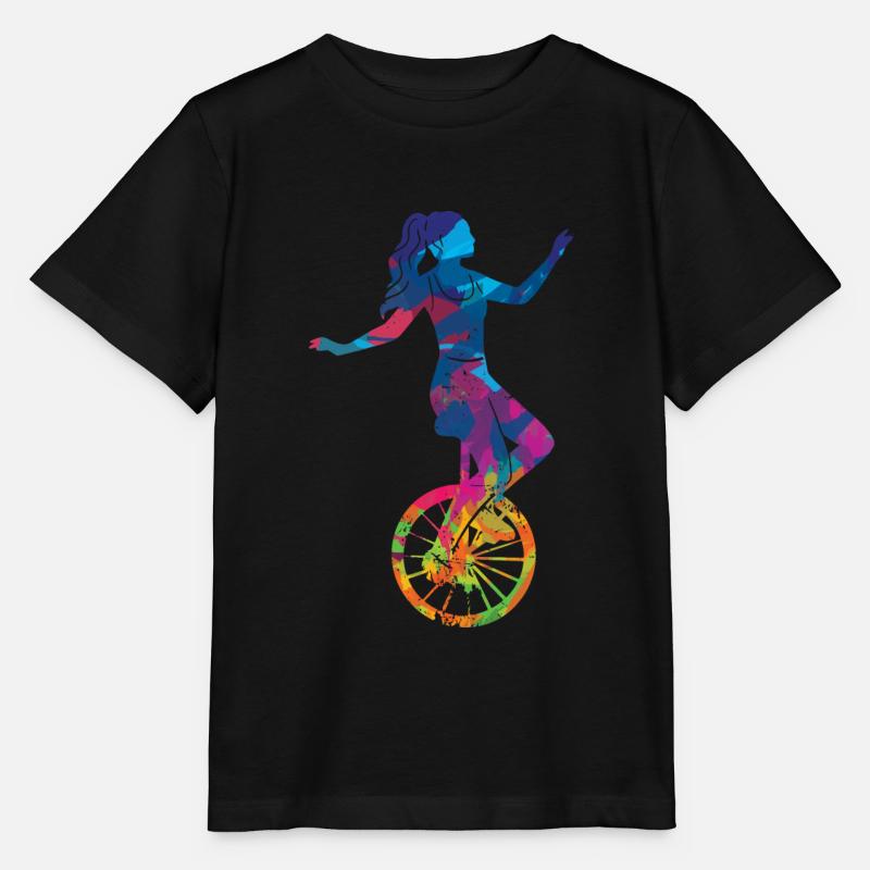 Einrad Geschenk Einradfahrerin Einradfahren Retro - Stanley/Stella Kinder T-Shirt MINI CREATOR - Schwarz