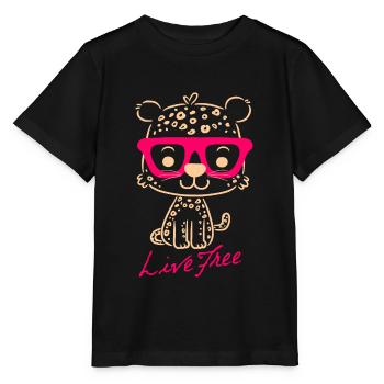 Léopard - T-shirt bio MINI CREATOR Stanley/Stella Enfant - noir - Devant - Mikhail (115cm)