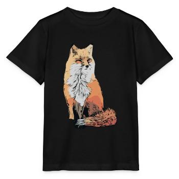 Renard motif animal motif animal - T-shirt bio MINI CREATOR Stanley/Stella Enfant - noir - Devant - Mikhail (115cm)