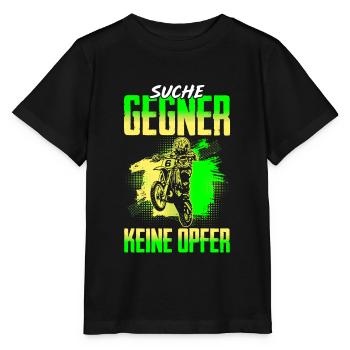 Motocross Search Opponents No Victims Motorcycle - Stanley/Stella MINI CREATOR Kids’ T-Shirt - black - Front - Mikhail (115cm)