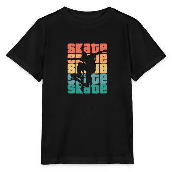 Skate Retro - Skater - Skateboard - Skateboarder - Stanley/Stella Kinder T-Shirt MINI CREATOR  - Schwarz - Vorne - Mikhail (115cm)