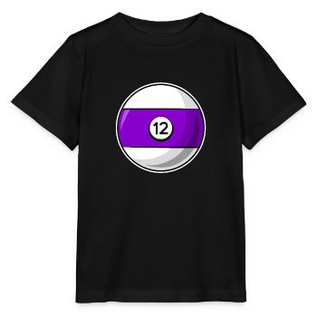Boule de billard 12 Billard violet douze - T-shirt bio MINI CREATOR Stanley/Stella Enfant - noir - Devant - Mikhail (115cm)
